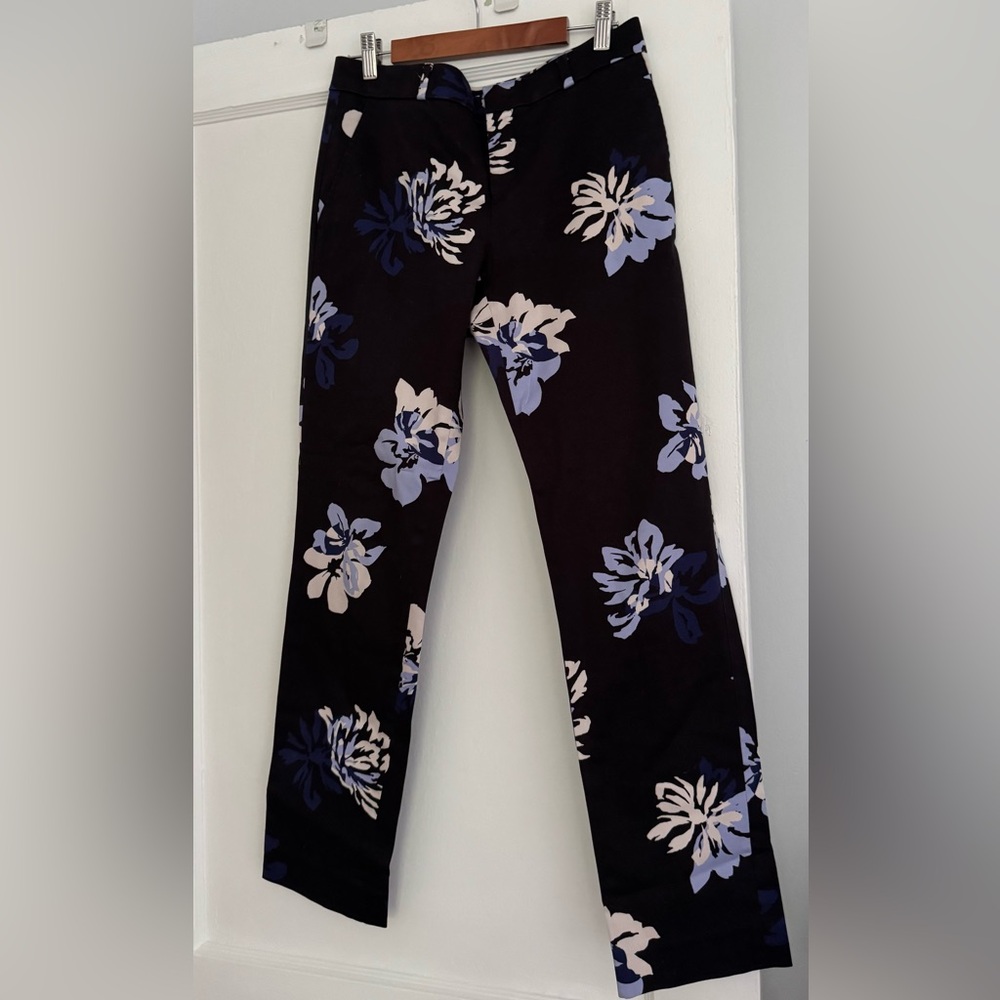 Banana Republic Ryan Fit Black Floral Straight Leg Pants